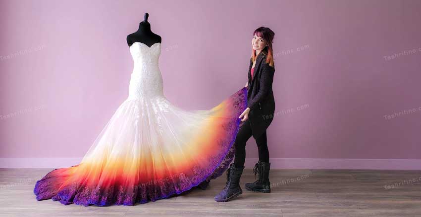انواع مدل لباس عروس رنگی جدید 2020 - 99